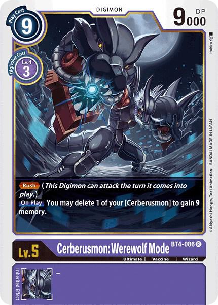 Cerberusmon: Werewolf Mode - Great Legend (BT-04)