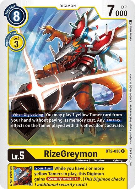 RizeGreymon - BT2-038 (Official Tournament Pack Vol.2) - Release Special Booster 1.0 (BT01-03A)