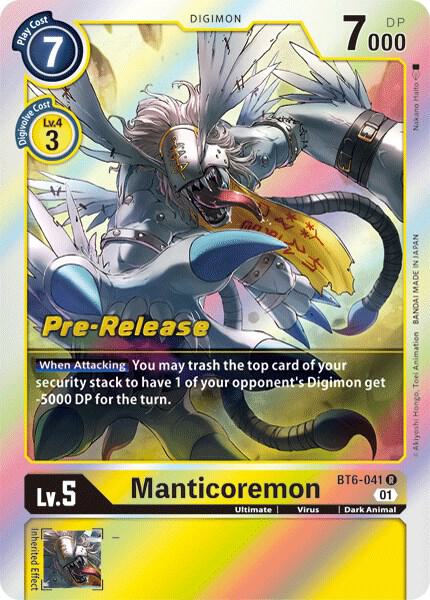 Manticoremon - Double Diamond Pre-Release Cards (BT-06_PR)