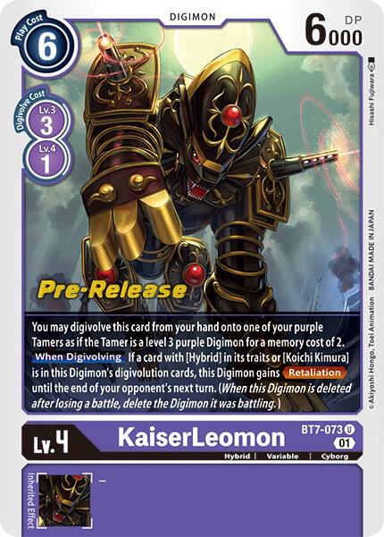KaiserLeomon - Next Adventure Pre-Release Cards (BT07_PR)