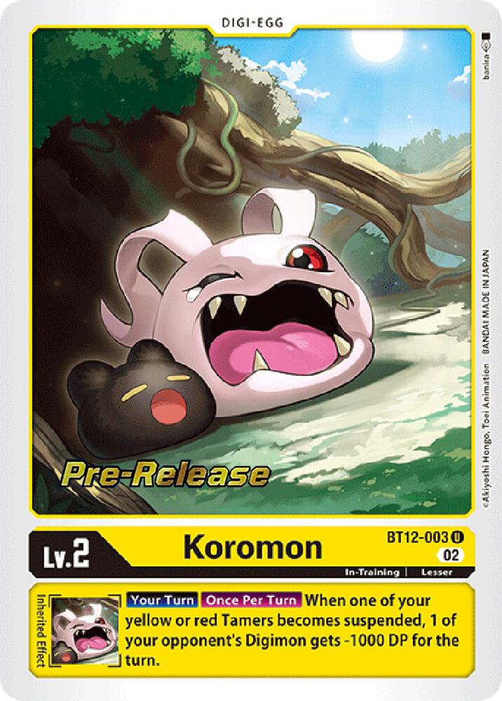 Koromon - Across Time Pre-Release Cards (BT12_PR)
