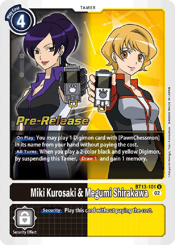 Miki Kurosaki & Megumi Shirakawa - Versus Royal Knights Pre-Release Cards (BT-13_PR)