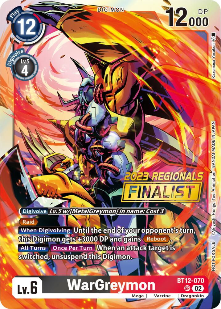 WarGreymon (2023 Regionals Finalist) - Across Time (BT-12)