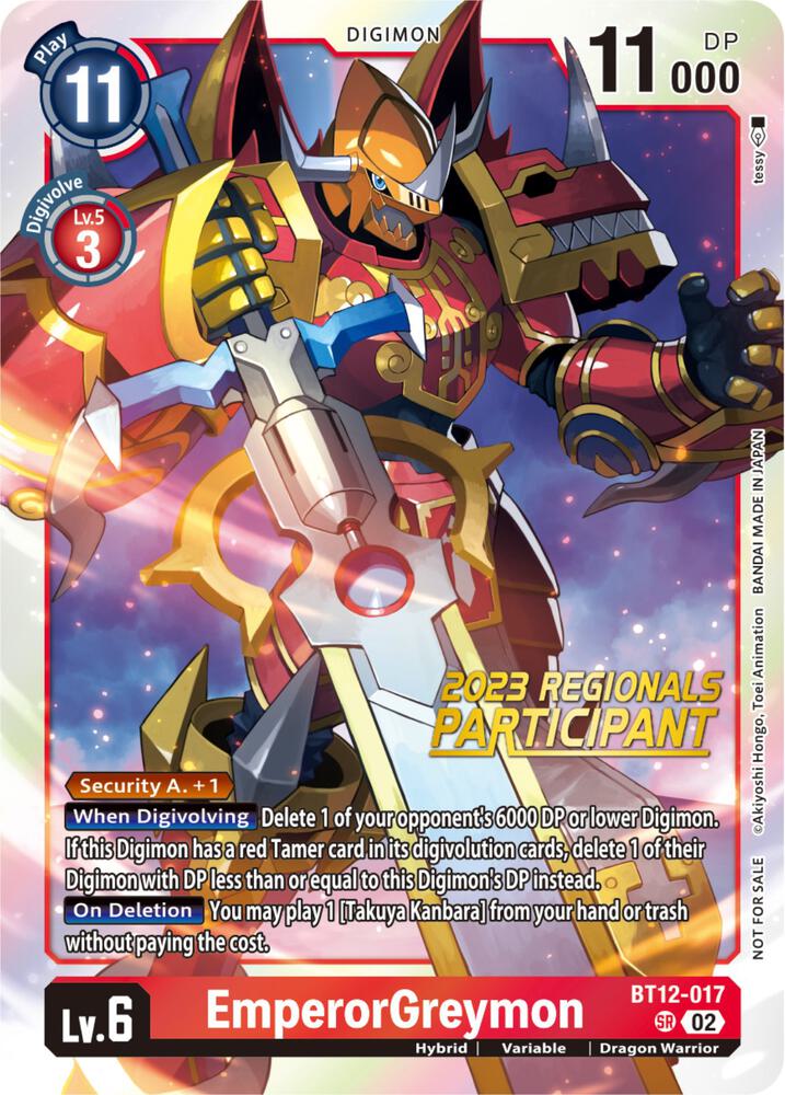 EmperorGreymon (2023 Regionals Participant) - Across Time (BT-12)