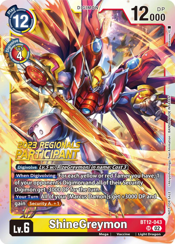 ShineGreymon (2023 Regionals Participant) - Across Time (BT-12)