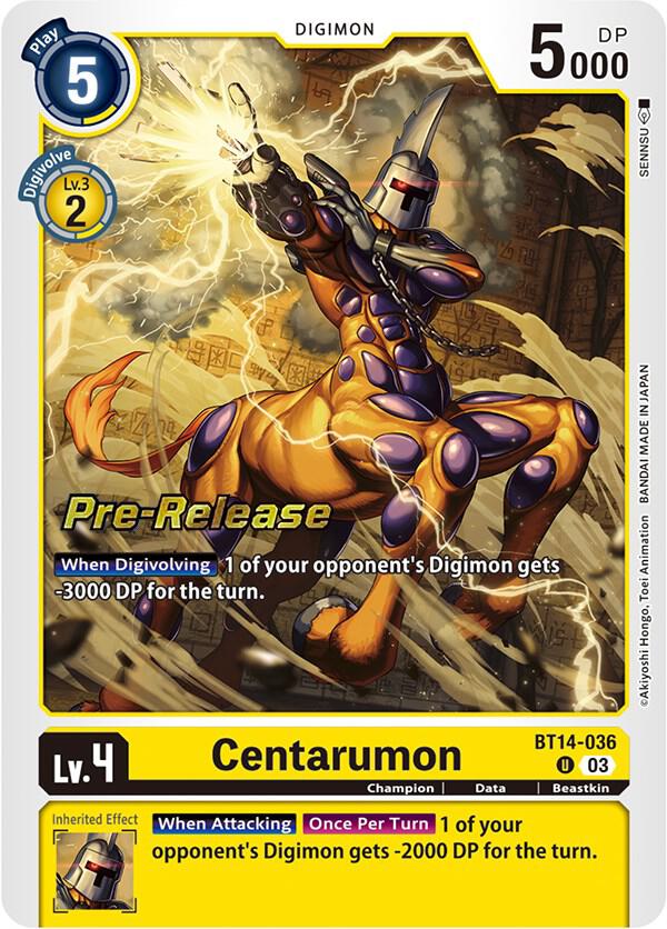 Centarumon - Blast Ace Pre-Release Cards (BT-14_PR)