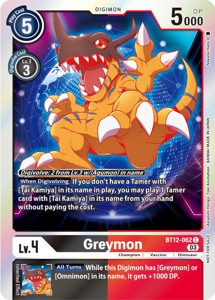 Greymon (Official Tournament Pack Vol.11) - Across Time (BT-12)