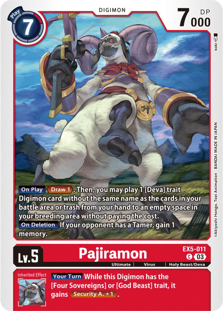 Pajiramon - Animal Colosseum (EX-05)