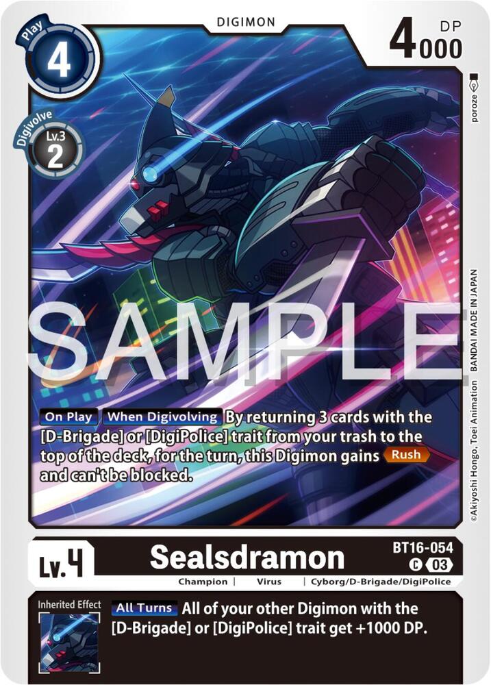 Sealsdramon - Beginning Observer (BT-16)