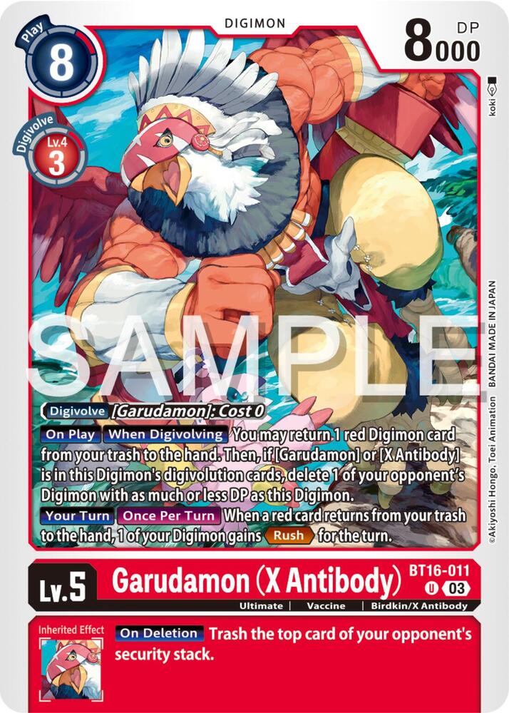 Garudamon (X Antibody) - Beginning Observer (BT-16)