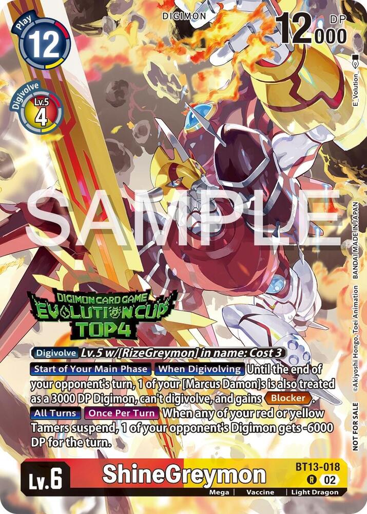 ShineGreymon - BT13-018 (2024 Evolution Cup Top 4) - Versus Royal Knights (BT-13)