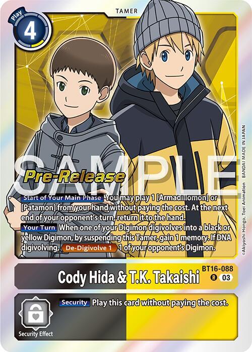 Cody Hida & T.K. Takaishi - Beginning Observer Pre-Release Cards (BT16_PR)