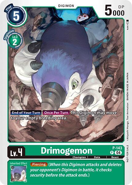 Drimogemon - P-143 (Store Tournament 2024 Jul. - Sep. Participation Pack) - Digimon Promotion Cards (D-PR)