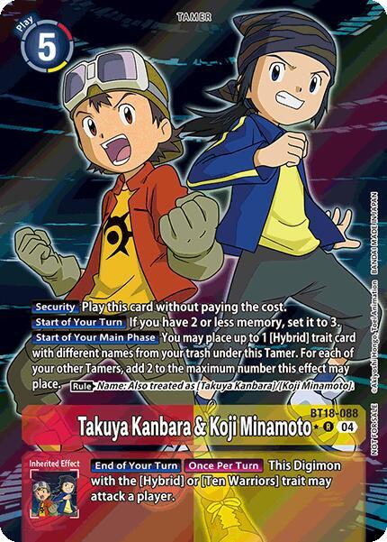 Takuya Kanbara & Koji Minamoto (Release Special Booster 2.0: Box Promotion Pack) - Release Special Booster 2.0 (BT18-19)