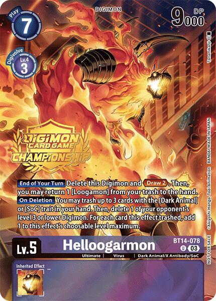 Helloogarmon (Championship 2024 Tamers Pack) - Blast Ace (BT-14)