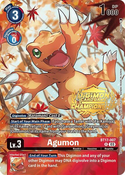 Agumon (Championship 2024 Tamers Pack) - Secret Crisis (BT-17)