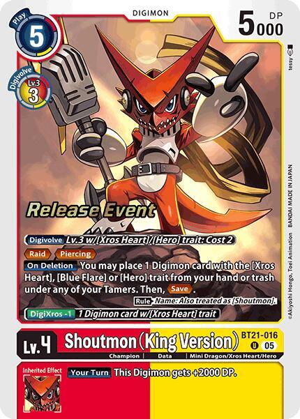 Shoutmon (King Version) - World Convergence Release Event Cards (BT-21_PR)