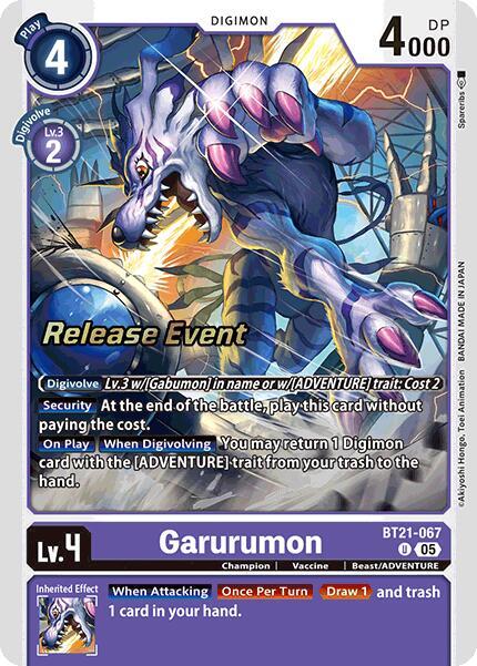 Garurumon - World Convergence Release Event Cards (BT-21_PR)
