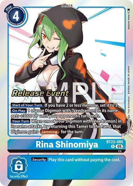 Rina Shinomiya - Cyber Eden Release Event Cards (BT22_RE)