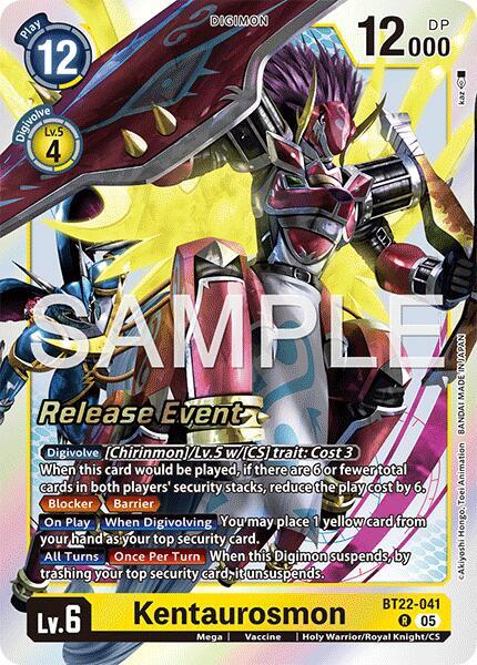 Kentaurosmon - Cyber Eden Release Event Cards (BT-22_PR)
