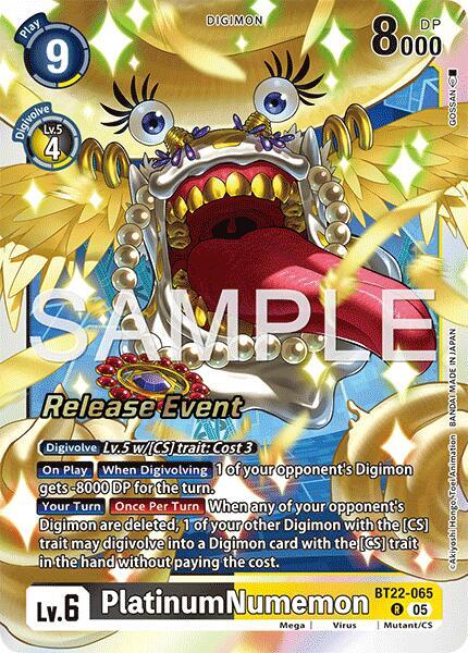 PlatinumNumemon - Cyber Eden Release Event Cards (BT22_RE)