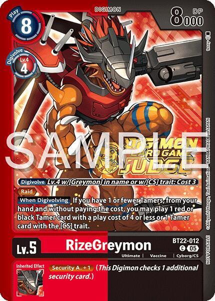 RizeGreymon (Judge Pack 2025 Wave 2) - Cyber Eden (BT-22)