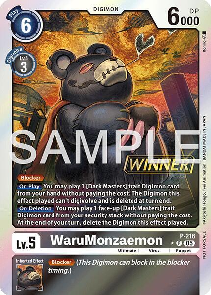 WaruMonzaemon (Official Store Tournament 2026 Vol. 1 Winner) - Digimon Promotion Cards (D-PR)