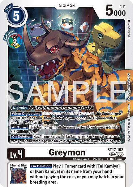 Greymon - BT17-102 (Reprint) - Advanced Booster Digimon Generation (AD-01)