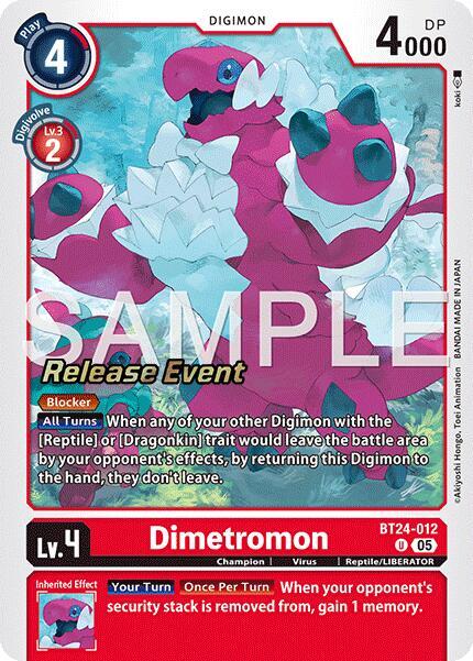 Dimetromon - Time Stranger Release Event Cards (BT-24_PR)