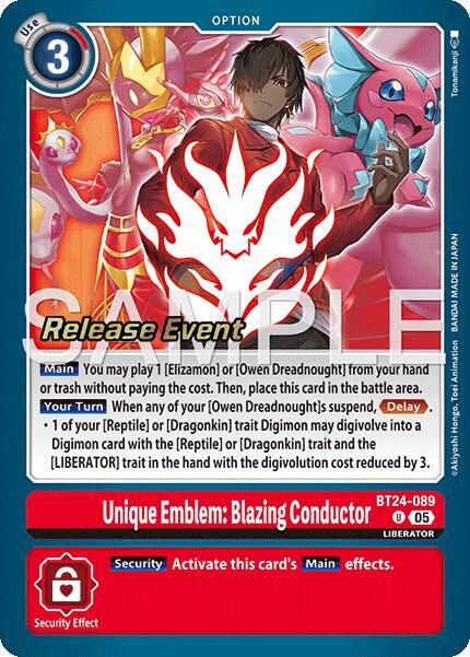 Unique Emblem: Blazing Conductor - Time Stranger Release Event Cards (BT-24_PR)