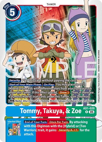 Tommy, Takuya, & Zoe - Advanced Booster Digimon Generation (AD-01)