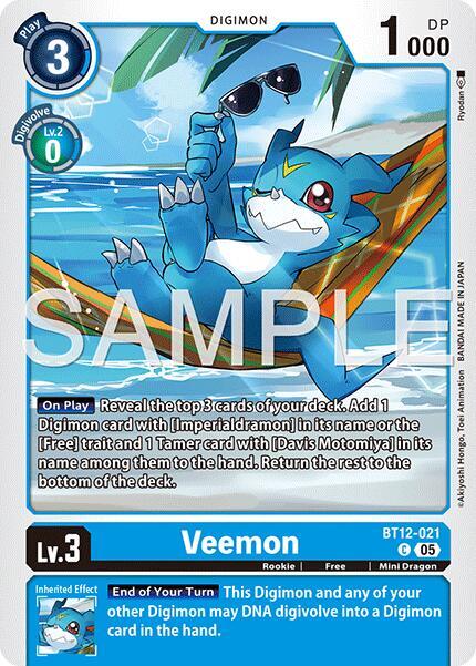 Veemon - BT12-021 (Reprint) - Advanced Booster Digimon Generation (AD-01)