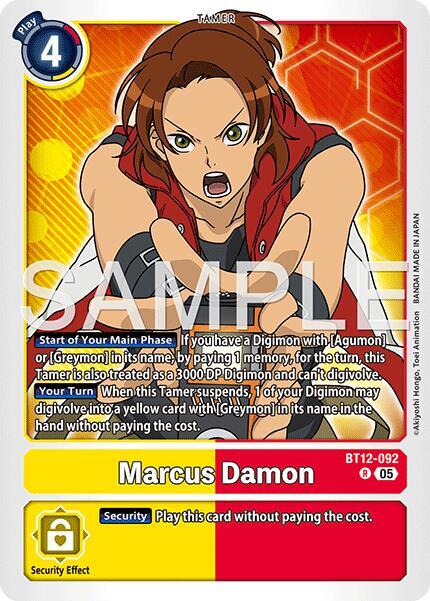 Marcus Damon - BT12-092 (Reprint) - Advanced Booster Digimon Generation (AD-01)