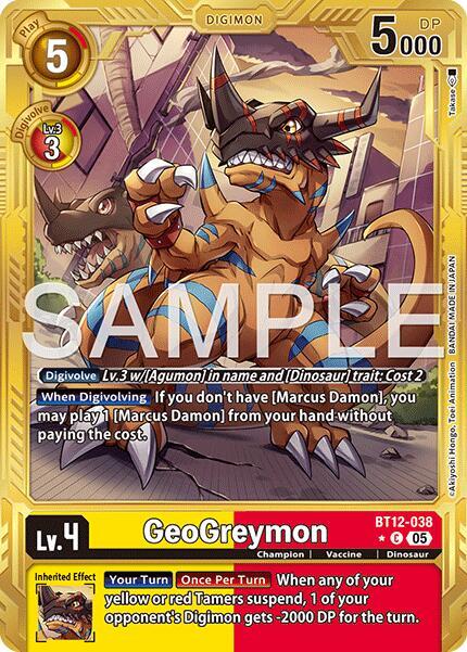 GeoGreymon - BT12-038 (Gold Border) - Advanced Booster Digimon Generation (AD-01)