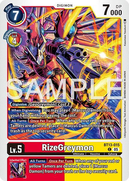 RizeGreymon - BT13-015 (Reprint) - Advanced Booster Digimon Generation (AD-01)