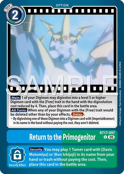 Return to the Primogenitor (Reprint) - Advanced Booster Digimon Generation (AD-01)