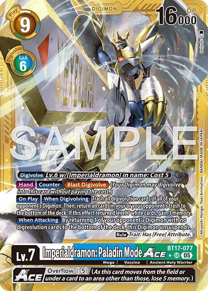 Imperialdramon: Paladin Mode ACE (Gold Border) - Advanced Booster Digimon Generation (AD-01)