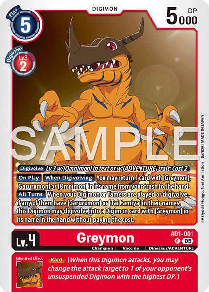 Greymon - AD1-001 - Advanced Booster Digimon Generation (AD-01)