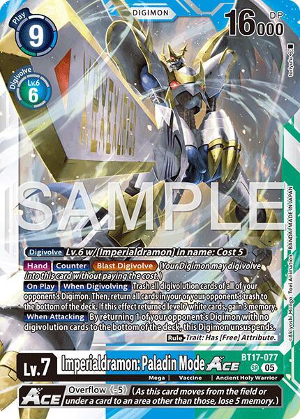 Imperialdramon: Paladin Mode ACE (Reprint) - Advanced Booster Digimon Generation (AD-01)
