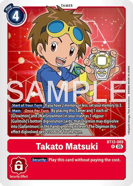Takato Matsuki - BT12-089 (Reprint) - Advanced Booster Digimon Generation (AD-01)