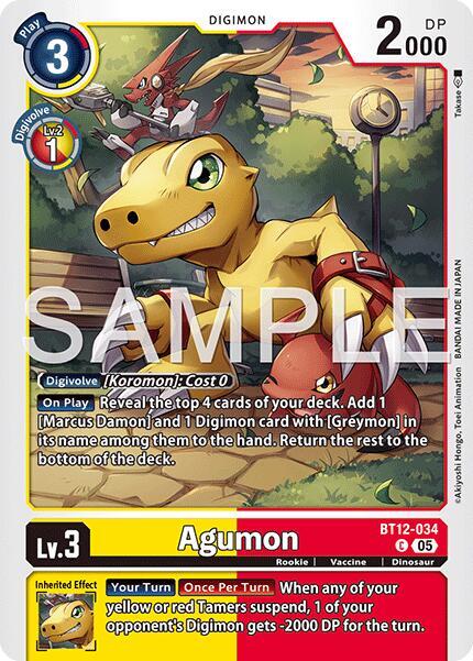 Agumon - BT12-034 (Reprint) - Advanced Booster Digimon Generation (AD-01)