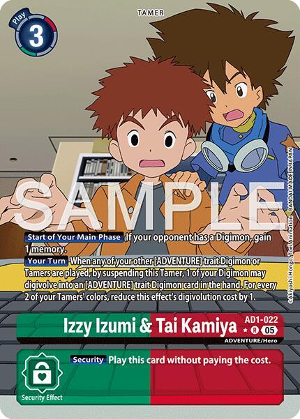 Izzy Izumi & Tai Kamiya (Alternate Art) - Advanced Booster Digimon Generation (AD-01)