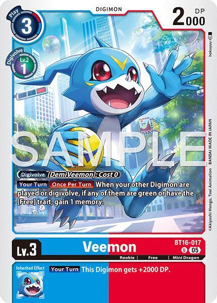 Veemon - BT16-017 (Reprint) - Advanced Booster Digimon Generation (AD-01)