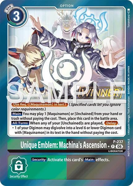 Unique Emblem: Machina's Ascension (Store Tournament 2026 Vol. 2 Winner Pack) - Digimon Promotion Cards (D-PR)