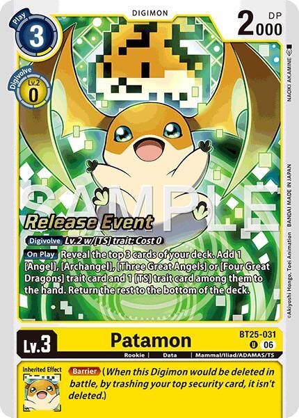 Patamon - Dual Revolution Release Event Cards (BT-25_PR)