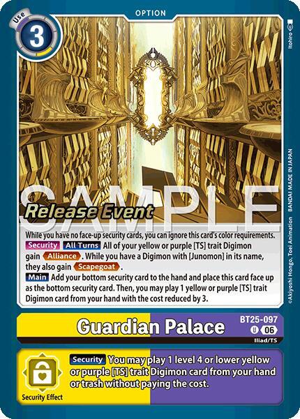 Guardian Palace - Dual Revolution Release Event Cards (BT-25_PR)