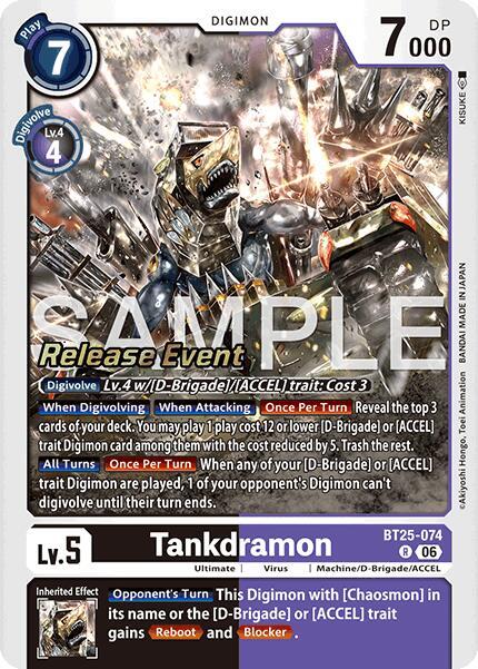 Tankdramon - Dual Revolution Release Event Cards (BT-25_PR)