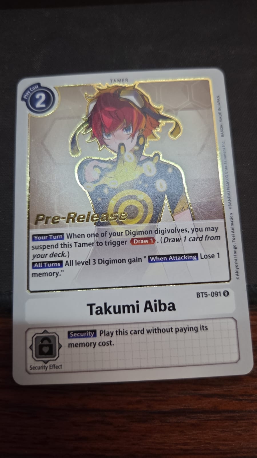 Takumi Aiba - Battle of Omni Pre-Release Cards (BT05_PR)