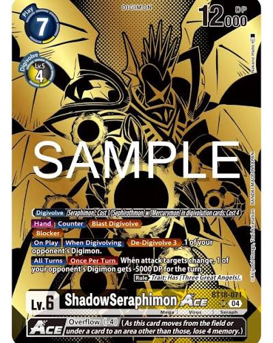 ShadowSeraphimon ACE (Tamer's Evolution Box -Rise of Digimon-) - Release Special Booster 2.0 (BT18-19)